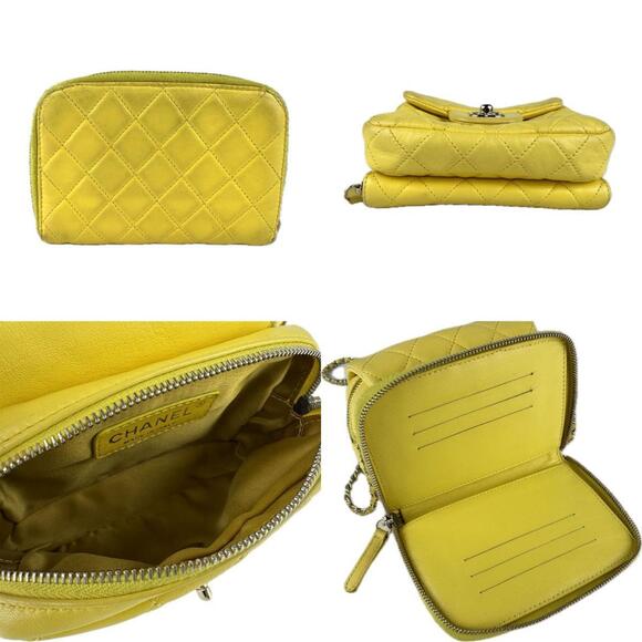 CHANEL Yellow Lambskin Leather Shoulder Bag - Picture 3 of 5